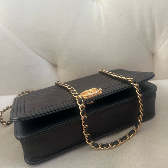 Chanel Caviar Chevron Boy WOC crossbody Bag - Picture 4 of 11